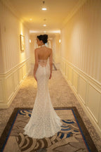 Lace Halter Neck Mermaid Wedding Gown H6842