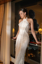 Lace Halter Neck Mermaid Wedding Gown H6842