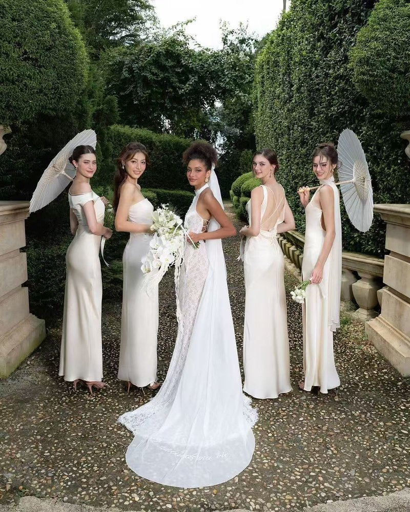 Lace Halter Neck Mermaid Wedding Gown H6842