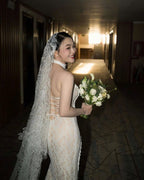 Lace Halter Neck Mermaid Wedding Gown H6842