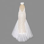 Lace Halter Neck Mermaid Wedding Gown H6842