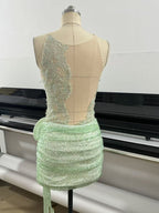Lace Halter Top with Sequin Rose Skirt H7135