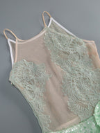 Lace Halter Top with Sequin Rose Skirt H7135