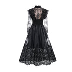 Lace High Neck Midi Dress H6423