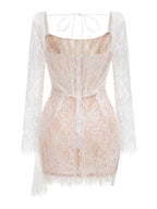 Lace Long Sleeve Corset Mini Dress H6502