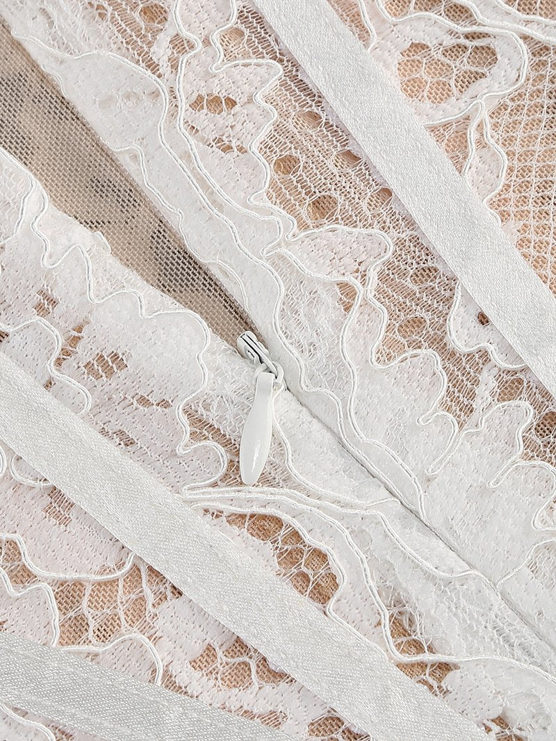 Lace Long Sleeve Corset Mini Dress H6502
