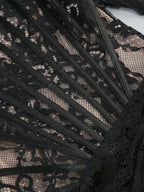 Lace Long Sleeve Corset Mini Dress H6502