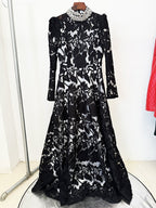 Lace Long Sleeve Floor-Length Gown H7050