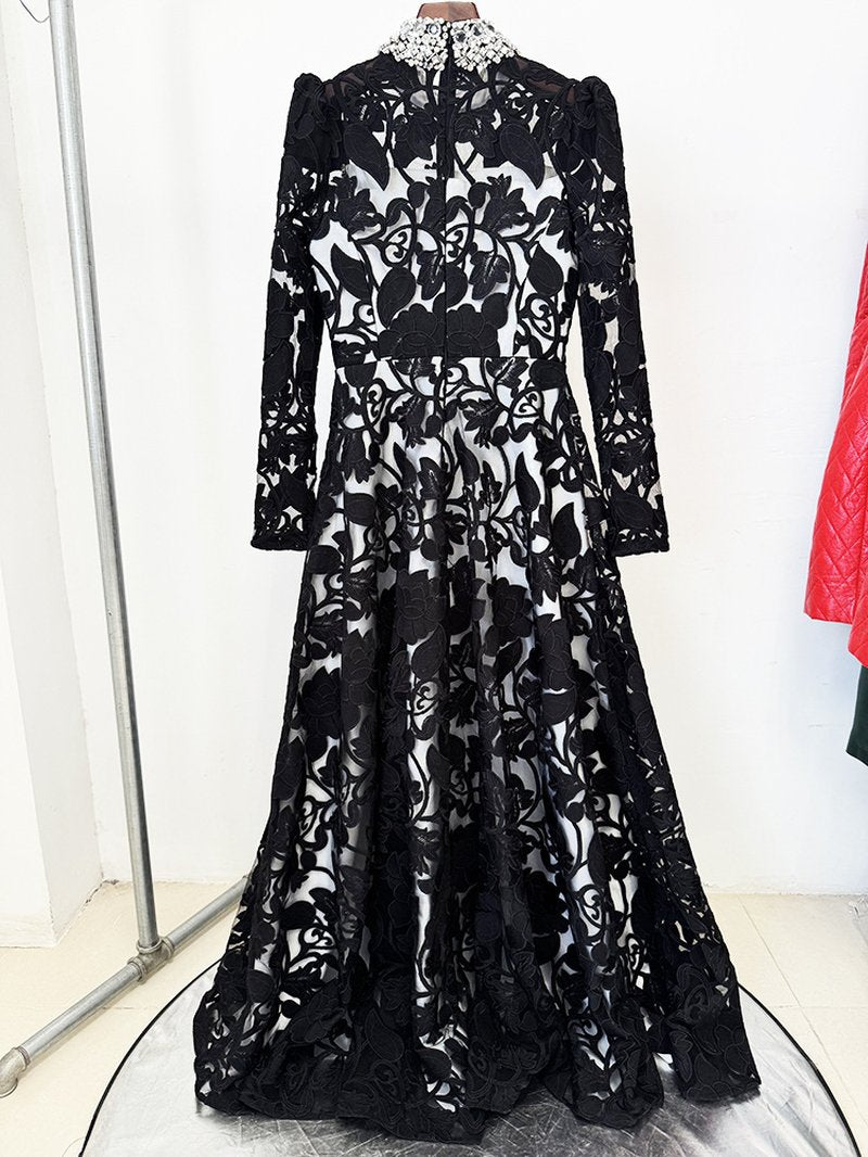 Lace Long Sleeve Floor-Length Gown H7050