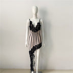 Lace Panel Bodycon Maxi Dress H6149