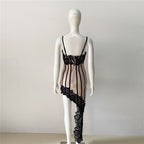 Lace Panel Bodycon Maxi Dress H6149