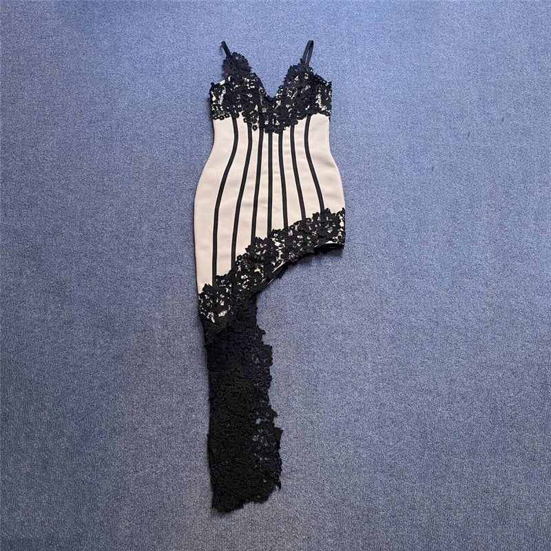 Lace Panel Bodycon Maxi Dress H6149