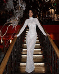 Lace Sheath Long Sleeve Evening Dress H6994