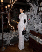Lace Sheath Long Sleeve Evening Dress H6994