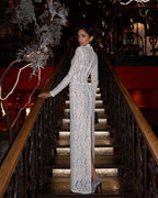 Lace Sheath Long Sleeve Evening Dress H6994