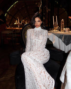 Lace Sheath Long Sleeve Evening Dress H6994