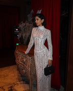 Lace Sheath Long Sleeve Evening Dress H6994