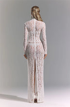 Lace Sheath Long Sleeve Evening Dress H6994