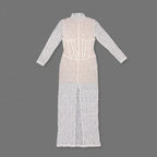 Lace Sheath Long Sleeve Evening Dress H6994
