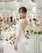 Lace Sleeve Sheer Bodysuit Dress H6005