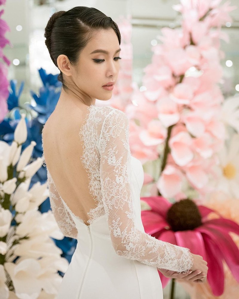 Lace Sleeve Sheer Bodysuit Dress H6005