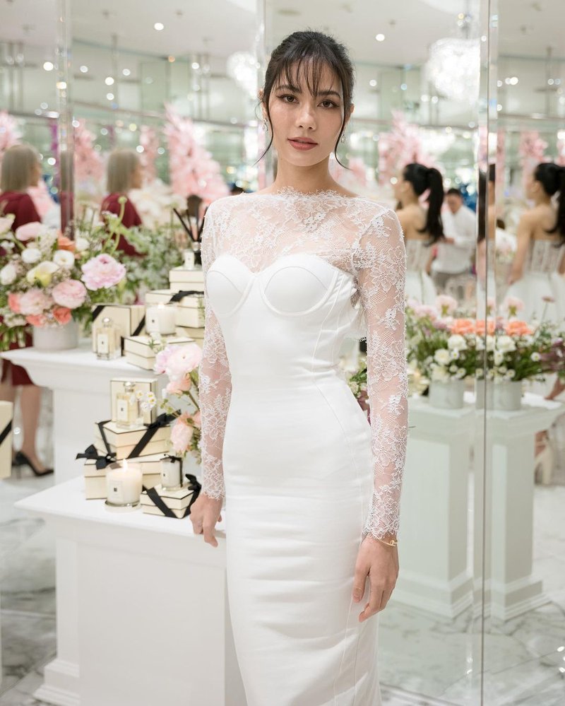 Lace Sleeve Sheer Bodysuit Dress H6005