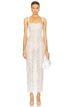 Lace Strapless Sheer Maxi Dress H6761