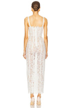 Lace Strapless Sheer Maxi Dress H6761
