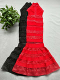 Lace Tiered Halter Mermaid Dress H704