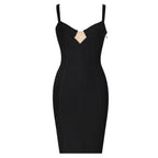 Lace-Up Side Black Bandage Dress H5814