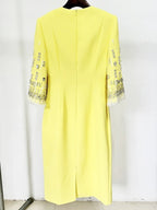 Lavender Beaded Sleeve Midi Dress H6598