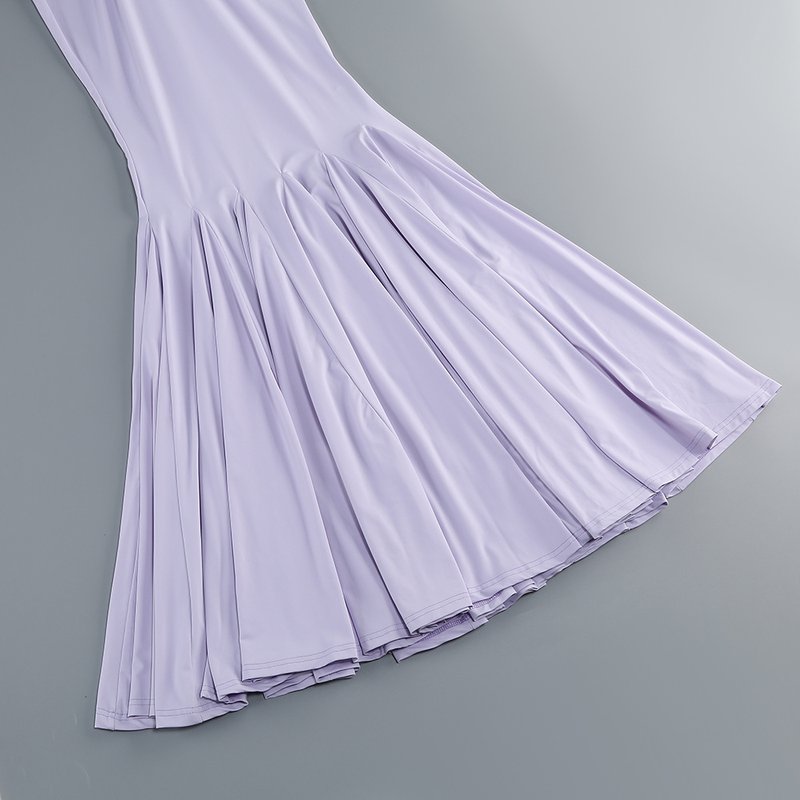 Lavender Cutout Back Maxi Dress with Black Bow H6765