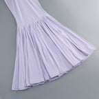Lavender Cutout Back Maxi Dress with Black Bow H6765