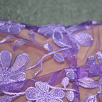 Lavender Floral Embroidered Mini Dress H6681