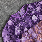 Lavender Floral Embroidered Mini Dress H6681