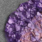 Lavender Floral Embroidered Mini Dress H6681