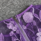 Lavender Floral Embroidered Mini Dress H6681