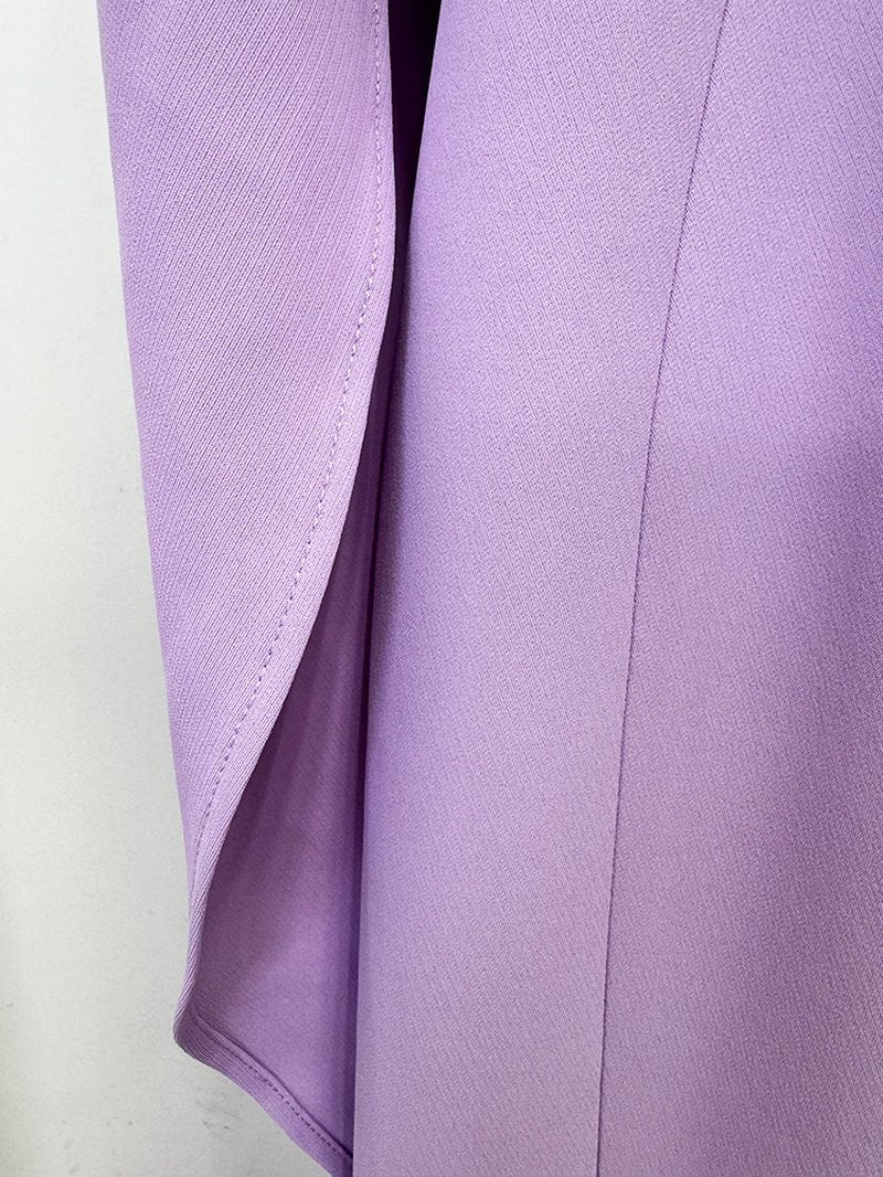 Lavender Halter Beaded Cape Gown H7002