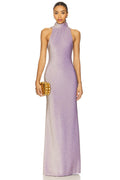 Lavender High Neck Glitter Maxi Dress H7093