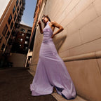 Lavender High Neck Glitter Maxi Dress H7093