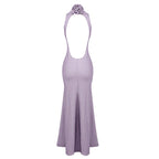 Lavender High Neck Glitter Maxi Dress H7093