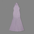 Lavender High Neck Glitter Maxi Dress H7093