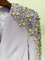 Lavender Long Sleeve Embellished Gown H6633