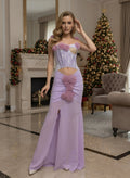 Lavender Rose Embellished Corset Gown H7062