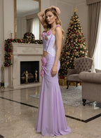 Lavender Rose Embellished Corset Gown H7062