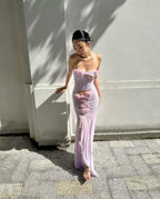 Lavender Rose Embellished Corset Gown H7062
