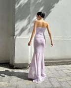 Lavender Rose Embellished Corset Gown H7062