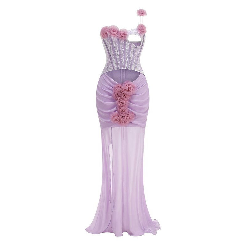Lavender Rose Embellished Corset Gown H7062