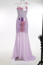 Lavender Rose Embellished Corset Gown H7062