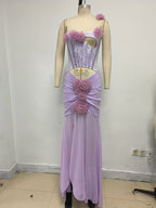 Lavender Rose Embellished Corset Gown H7062